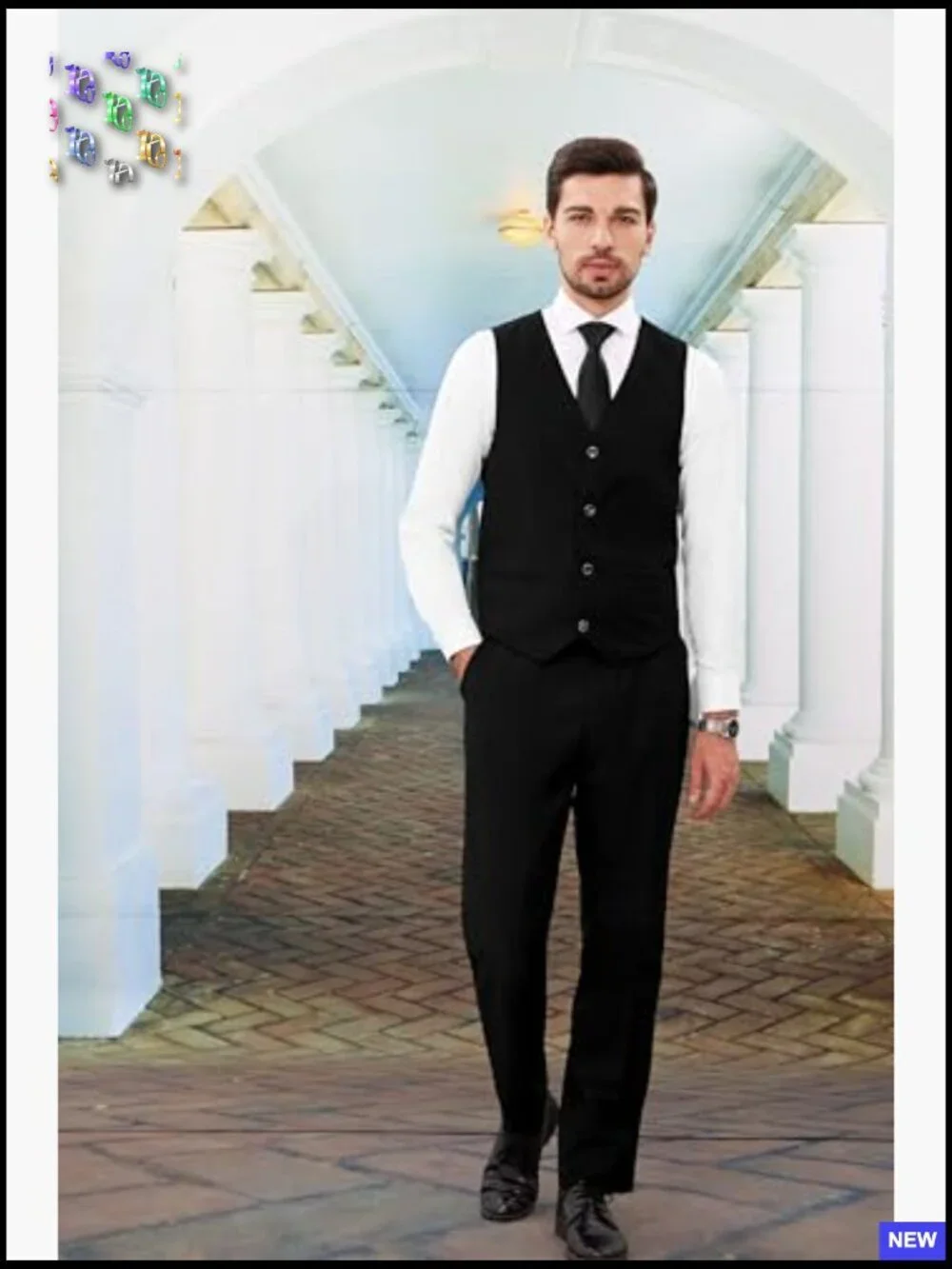 Slim Fit Tuxedo Suit Three Piece Set Modern Fitted Wedding Party Blazer